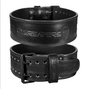 New Gymreapers Genuine Leather 6mm thick powerlifting belt heavy duty support